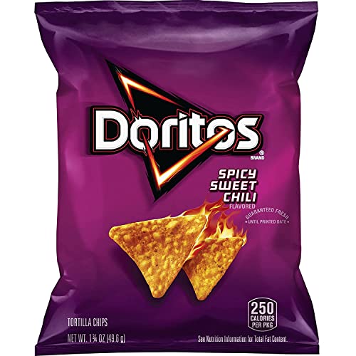 Image of Doritos Flavored Tortilla Chips, Spicy Sweet Chili, 1.75 Ounce (Pack of 64)
