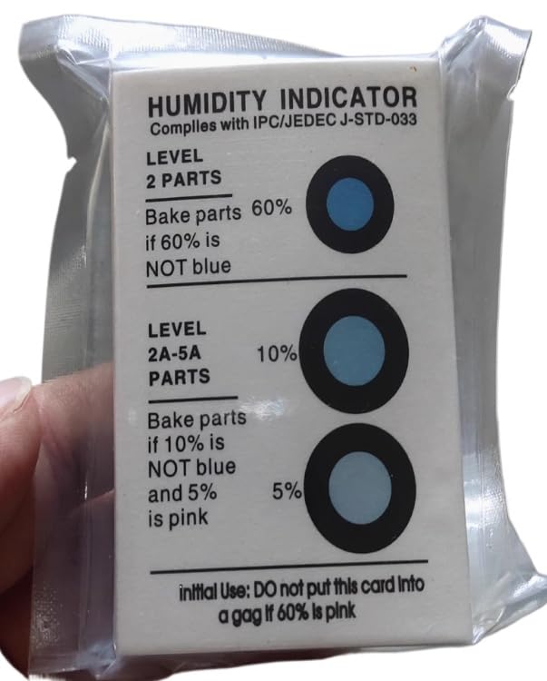 250 Pack Six-Point Humidity Indicator Card 10-60% PCB Circuit Board HIC Blue Brown Eco-Friendly Cobalt-Free Color-Changing Test Card (Blue,5-10-60%)