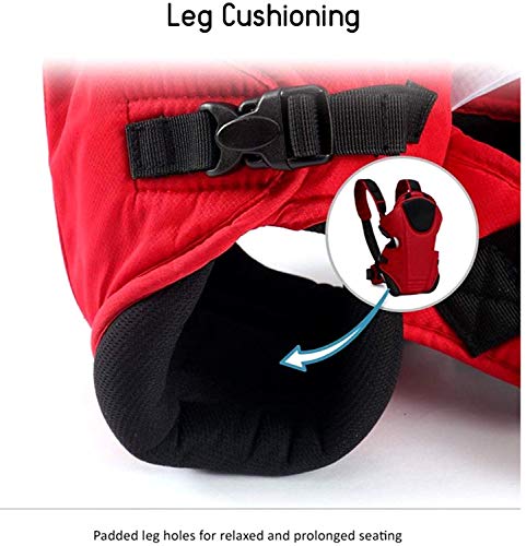Image of Ineffable Baby Carrier Bag in 3-in-1 Ergonomic Adjustable Sling Kangaroo Design with Carrying Basket for Front & Back Use for Infant Child and Mother Travel - 0 to 2 Year (Red Black)