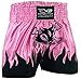 EVO Fitness Damen Muay-Thai Shorts Mädchen MMA Kickboxen Kampfsport Damen Kampf-Ausrüstung - Rosa, Medium