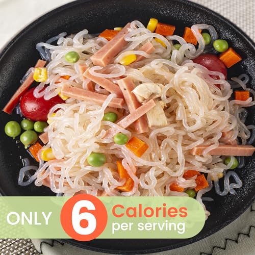 Image of Hethstia Shirataki Noodle, Konjac Noodles Pasta Spaghetti, Gluten-Free | Vegan, Keto Friendly, Low-Calorie, Low-Carb, Sugar-Free, 56.5 Oz (10 Packs), Low GI, Healthy Diet, Ready to Eat