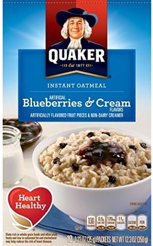 Instant Oatmeal Breakfast Cereal, Blueberries and Cream, 10.5 Ounce (Pack of 2)