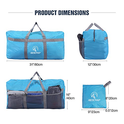REDCAMP 96L Extra Large Duffle Bag Lightweight, Water Repellency Travel Duffle Bag Foldable for Men Women, Blue