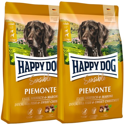 Happy Dog Sensible Piemonte M 2X 4 kg - Trockenfutter, Geschmacksrichtung Ente & Seefisch