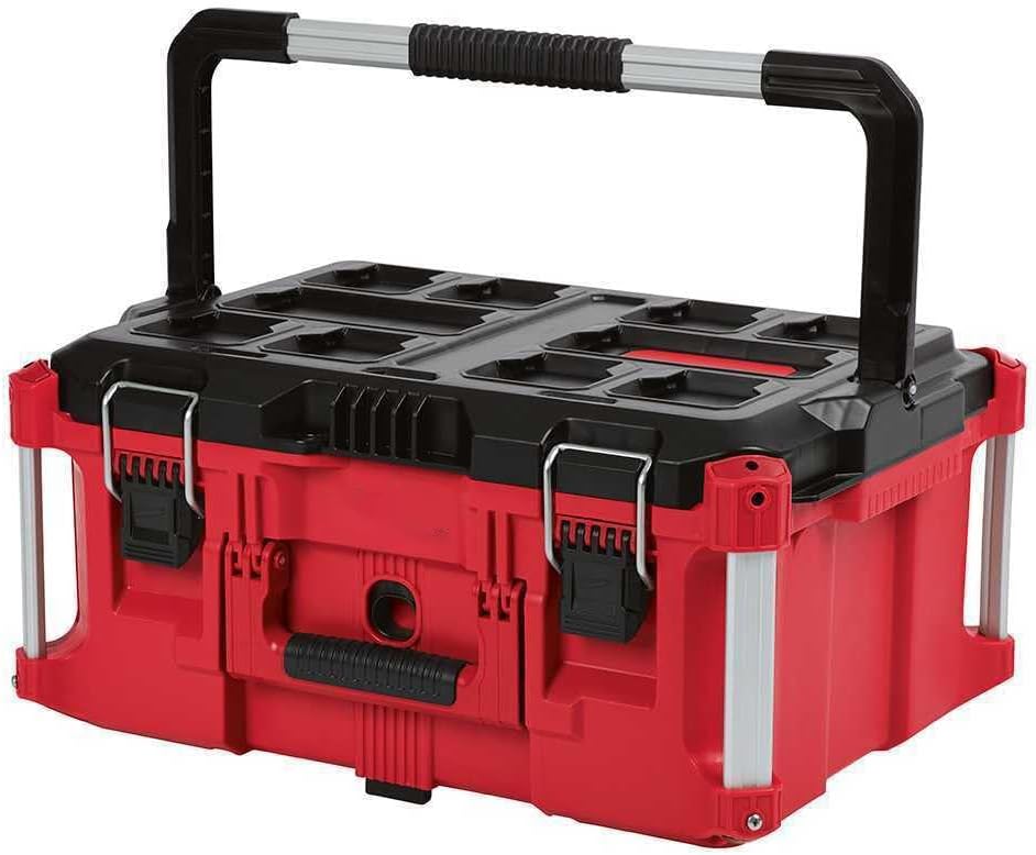 Tool Box Compatible with Milwaukee 48-22-8425 100-Pound Capacity Polymer Large Tool Box with Metal Reinforced Top Handle and Locking Point