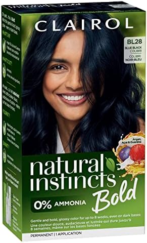 Clairol Natural Instincts Bold Permanent Hair Dye, BL28 Blue Black Colibri Hair Color, Pack of 1