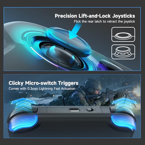 Image of AceGamer 2 Pack Wireless Pocket Controller for Nintendo Switch /Switch 2 /Android /iOS /PC /Steamdeck, Joystick Lift and Down Design, Bluetooth Gamepad with 6-axis Gyroscope /Turbo /Vibration / 1000Hz