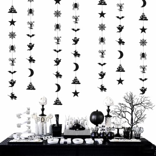 Image of Black-Halloween Party-Decorations Streamers-Garland Ghost Witch Scary-Decor