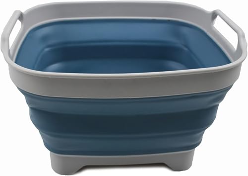 Miniatura 9 de SAMMART Sartén plegable de 7.5 L (2 galones) con tapón de drenaje, lavabo de lavado plegable, tina portátil para lavar platos, bandeja de