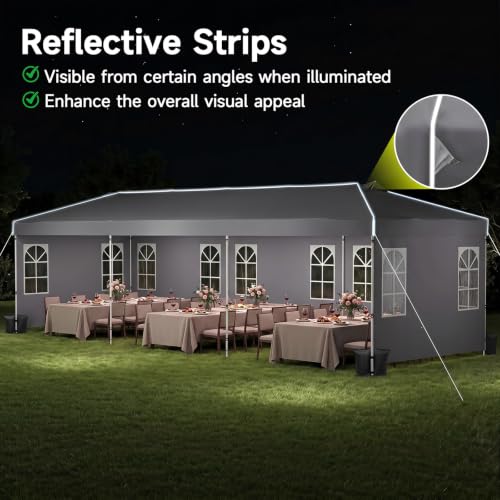 Image of Tangkula 10x30 FT Pop Up Canopy with Center Lock
