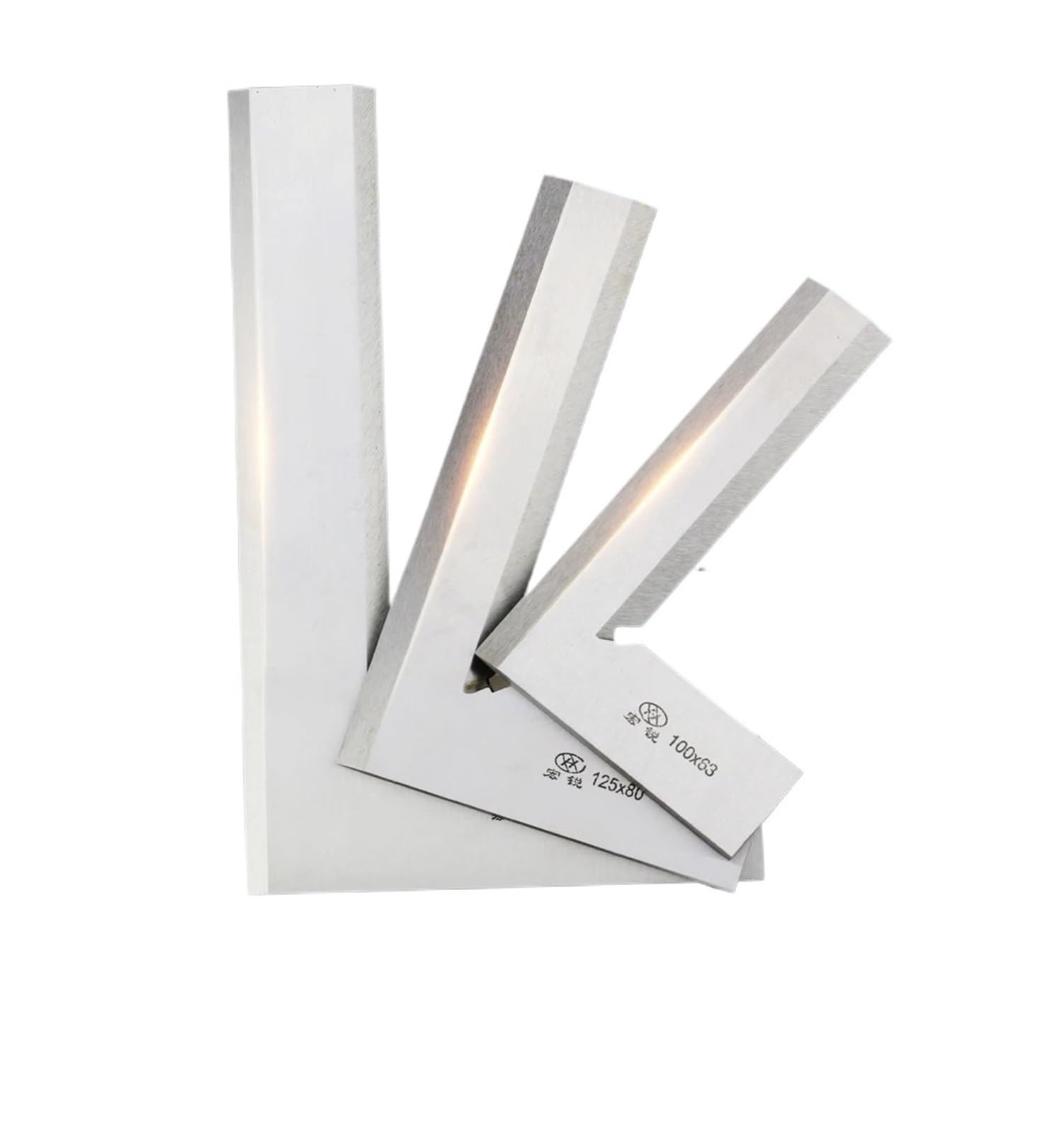 Block Gauge, 90 Degree Knife Edge Square Ruler Measuring Multi Angle Bladed Try L-shaped Set Squads Gauge Tool(80x50 Square Ruler)