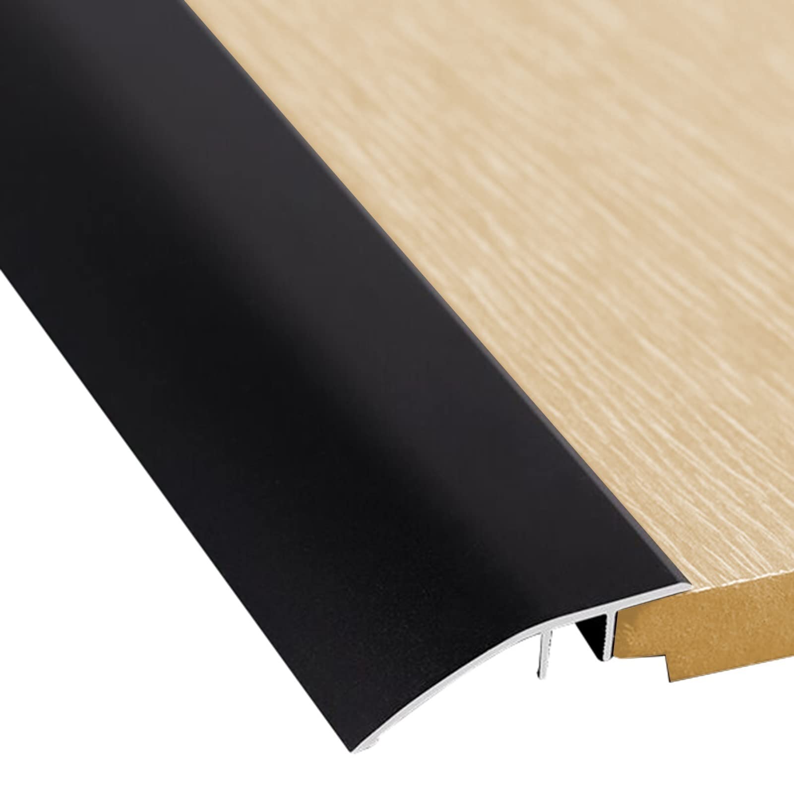 Remys Black Self Adhesive Floor Cover Strips/Gap Connecting Strips,95/105/115/125/135/145 Cm Doorway Floor Transition Strip, For Threshold Height Less Than 1 Mm(,145Cm/57.1In)