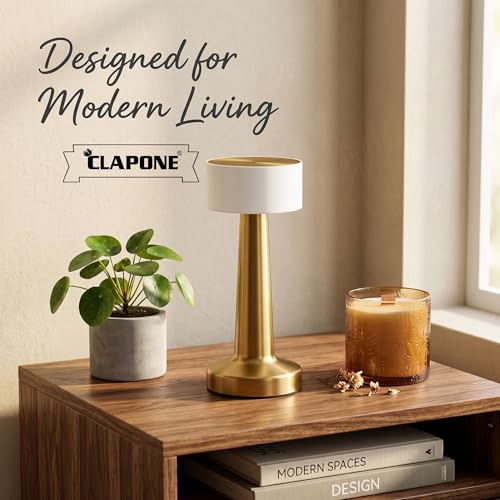 Image of Table Lamp /Table Lamp Study Room /Lamp Table /Led /Wireless Led Touch 3 Mode Metal /Bed Lamps Bedroom Side /Rechargeable Metal Touch /Warm Lighting /Bedside Lamp /Nightstand (White Lamp, 1 Pcs)