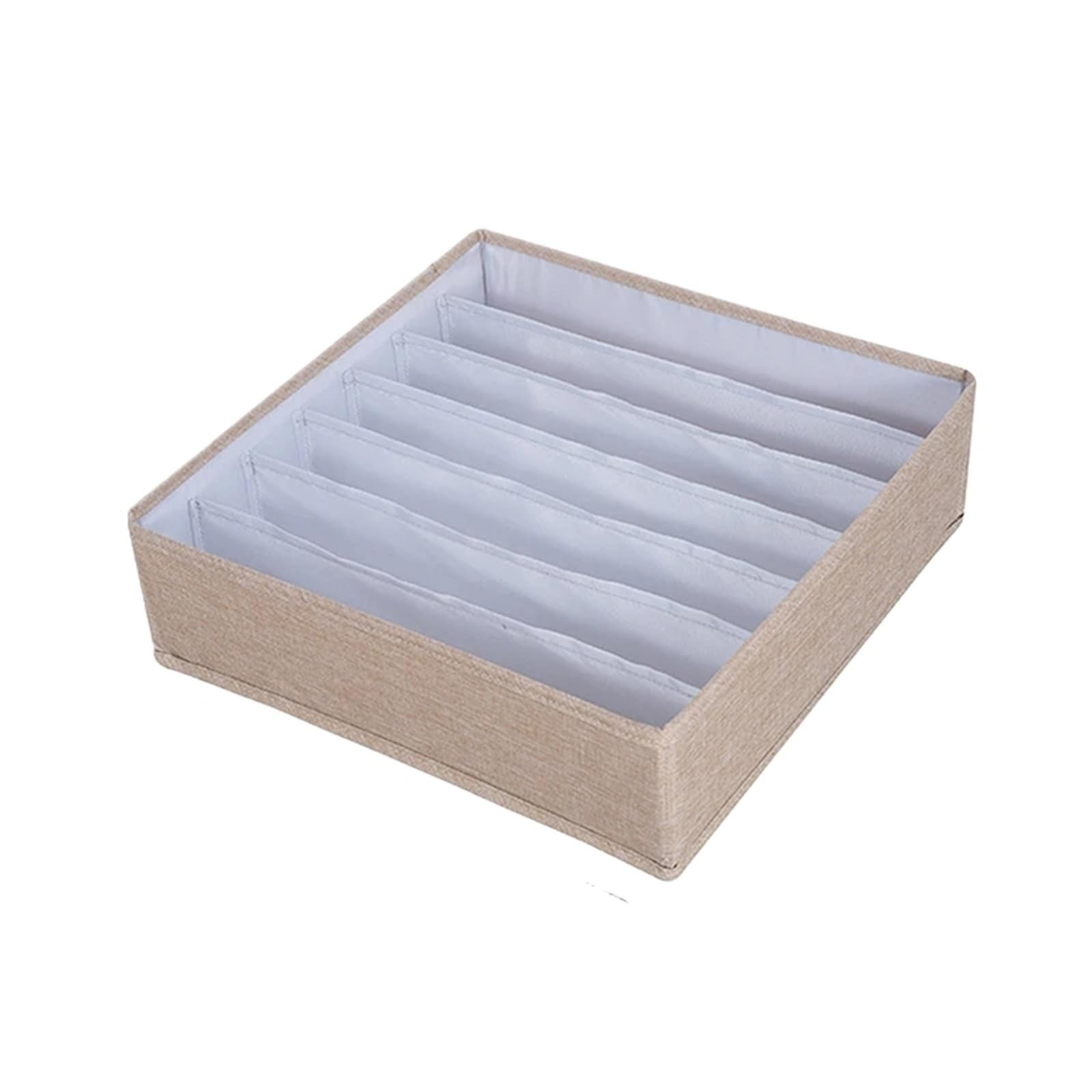 QMVDOJR Fabric Underwear Bra Storage Box Sorting Panty Socks Compartment Drawer Organizer Home(7 grids khaki)