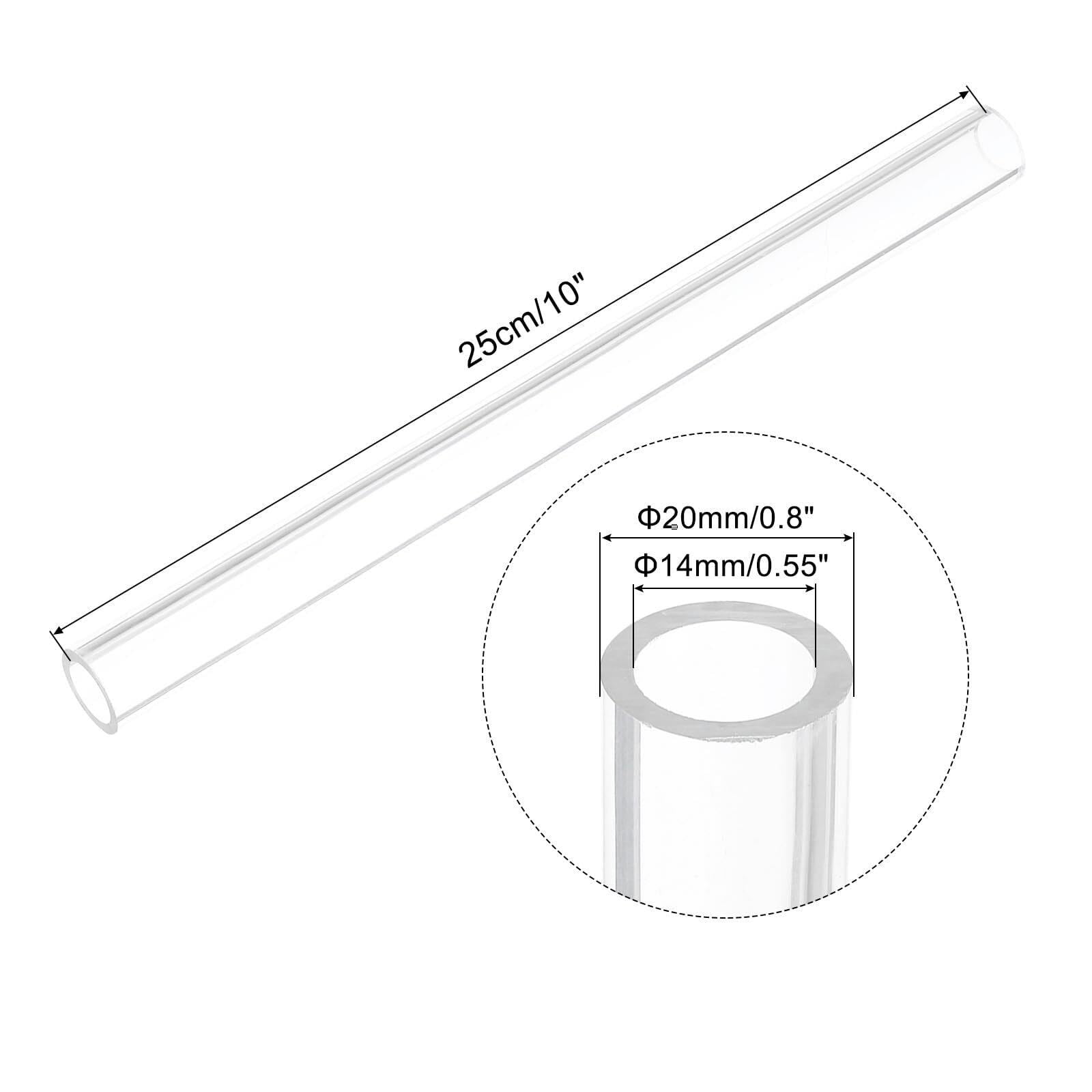 Tubo redondo PMMA transparente 20mm diámetro interior 24mm exterior 25cm