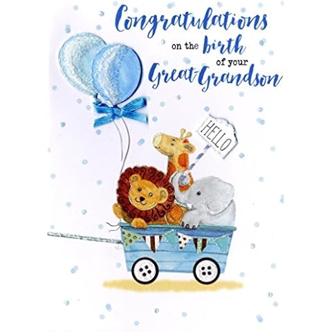 New Baby Great-Grandson Greeting Card by Second Nature Cover