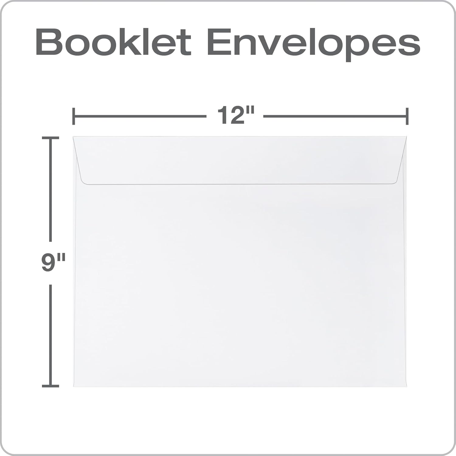 Quality Park Open-Side Booklet Envelope, Gummed, White, 9 x 12, 250 per Box, (37682)