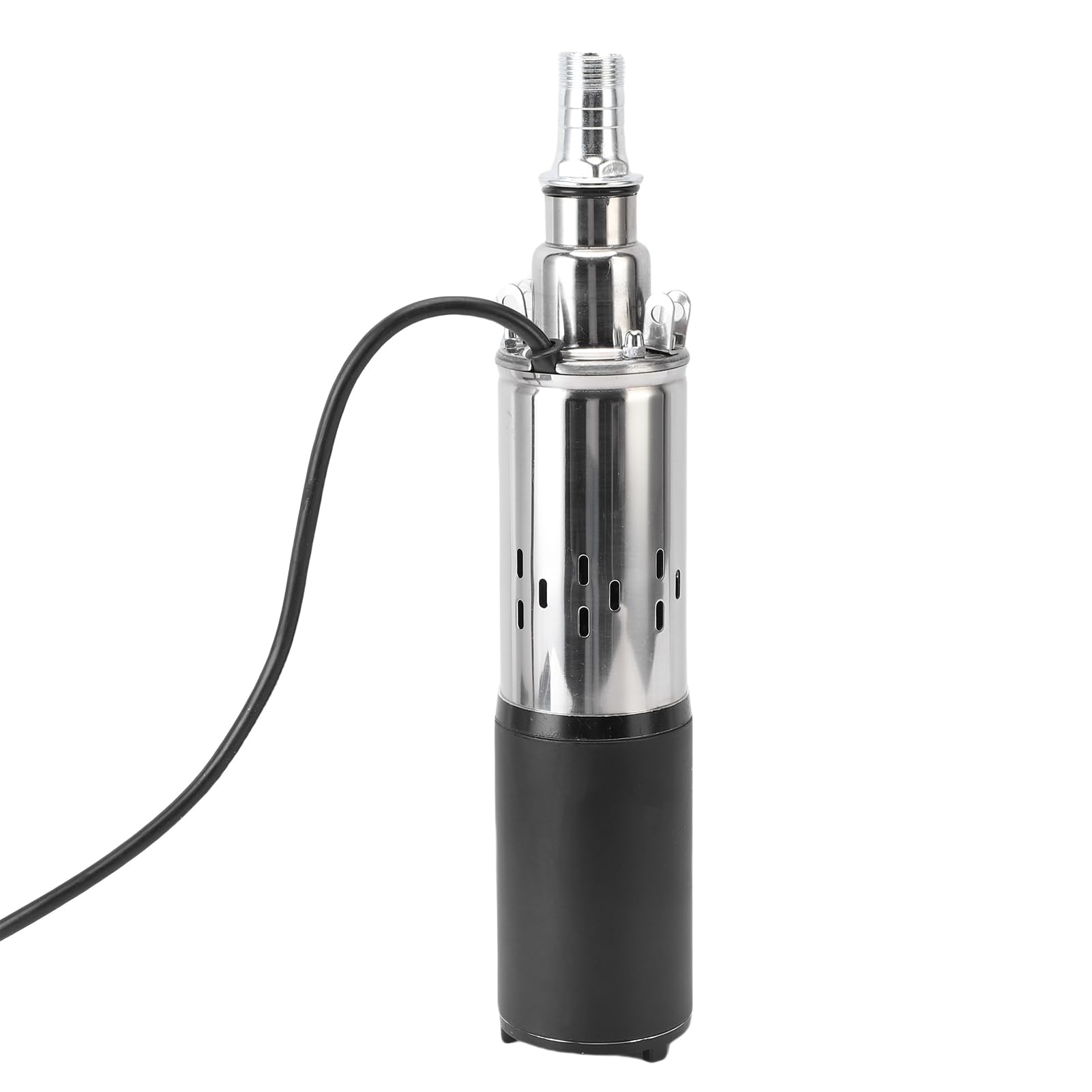 Topiky Bomba de Pozo Profundo de 12 V con Elevación de 30 M, Bomba de Agua Sumergible NPT de Salida de 3/4 Pulgadas y 1 Pulgada, de Tornillo Solar de Acero Inoxidable con Cable de Alimentación de 7 M