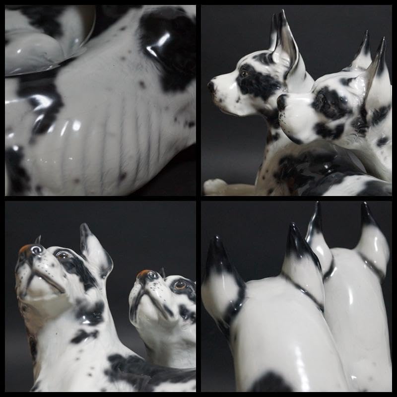 イタリア製Ceramiche Ronzan大型可愛らしい2匹グレート デーン置物 Amazon.co.jp: イタリア製Ceramiche Ronzan大型可愛らしい2匹