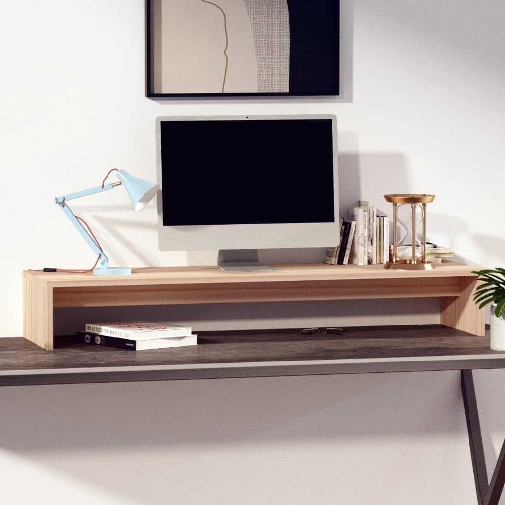 Generico Supporto per Monitor 100x27x15 cm in Legno Massello di Pino,Dispositivi elettronici,Accessori per dispositivi elettronici,Accessori per Computer,Rialzi e Supporti per computer-813929