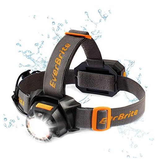 EverBrite Rechargeable Headlamp, 300 Lumen Zoomable Super Bright CREE Headlight with White & Red LEDs and Detachable White & Red Taillight, Water Resistant IPX4, 10 Lighting Modes Head Torch