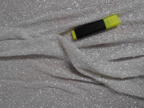 Georgette de soie brodé avec perles tissu pour robe de mariée et haute couture 111.8 cm