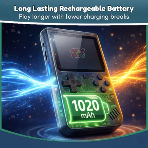 Image of TOYTONIC Rechargeable Pocket Video Game Console for Kids 400-in-1 Retro Handheld Gaming Device with Built-in Classic Games, TV Output Support(Color Assorted)