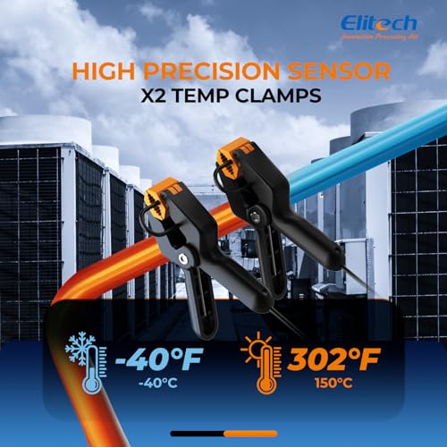 Kit digital Elitech para técnico HVAC con escala y detector miniatura 4