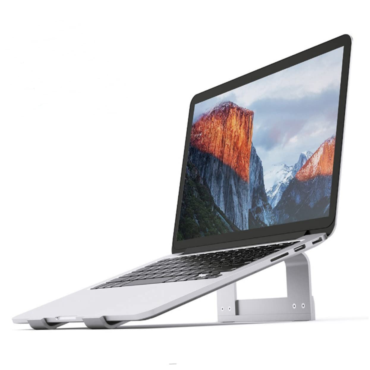 Operitacx Supporto Laptop Ventilato in Lega di Alluminio Argento | Design Ergonomico, Facile da Installare, per Casa e Ufficio, Base Portatile per Uso su Scrivania