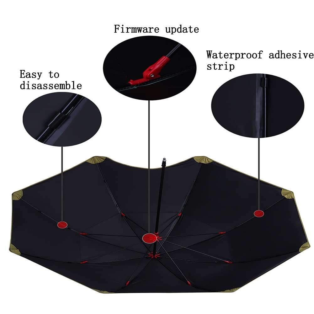 Składany Regulowana wysokość Parasol przeciwsłoneczny,Czarna guma Pręt ze stopu aluminium Przechylny odporność na ultrafiolet do ogrodu,na balkon,taras(Pink,2.4m/7.9ft)