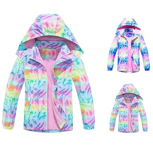 Kids Girls Outdoor Rain Jackets Coat Girl Raincoats Winter Windbreaker with Hood Girls Fall Travel Outfits3