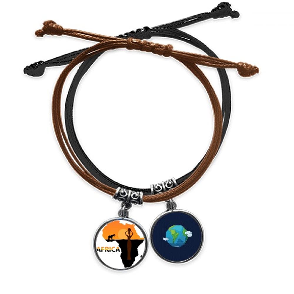 Pulsera cuerda mapa de África de mujer para un estilo étnico y aventurero diario 3