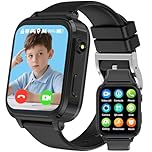 clleylise 4G Reloj Inteligente Niño, Reloj Inteligente Niña, Smartwatch GPS para niños, Videollamada, IP68 Resistente, Voz, Llamada SOS, Juego, Regalos para niños y niñas de 4 a 16 (Negro 4)