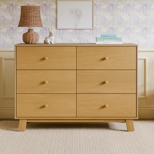 Babyletto Hudson Modern 6-Drawer Assembled Double Dresser in Honey Greenguard Gold Certified
