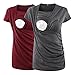 Jinson Women's Ruched Side-Shirred Nursing Top Short Sleeve Breastfeeding Tee Shirt