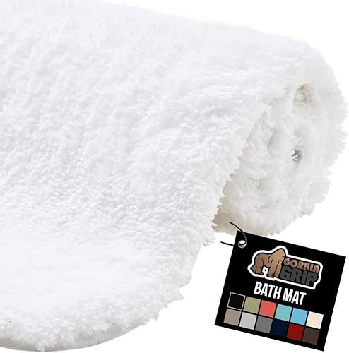 Miniatura 19 de GORILLA GRIP Alfombras de baño, ultra suaves, absorbentes, de felpa gruesa, lavables a máquina, microfibra de secado rápido, tapetes para ducha