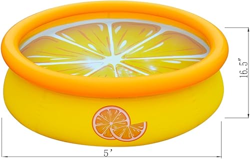 Miniatura 8 de JLeisure Avenli - Juego de 2 a 3 personas de 8 x 25 pulgadas y 5 x 16.5 pulgadas para 2 a 3 personas y piscina inflable 3D naranja sobre el suelo