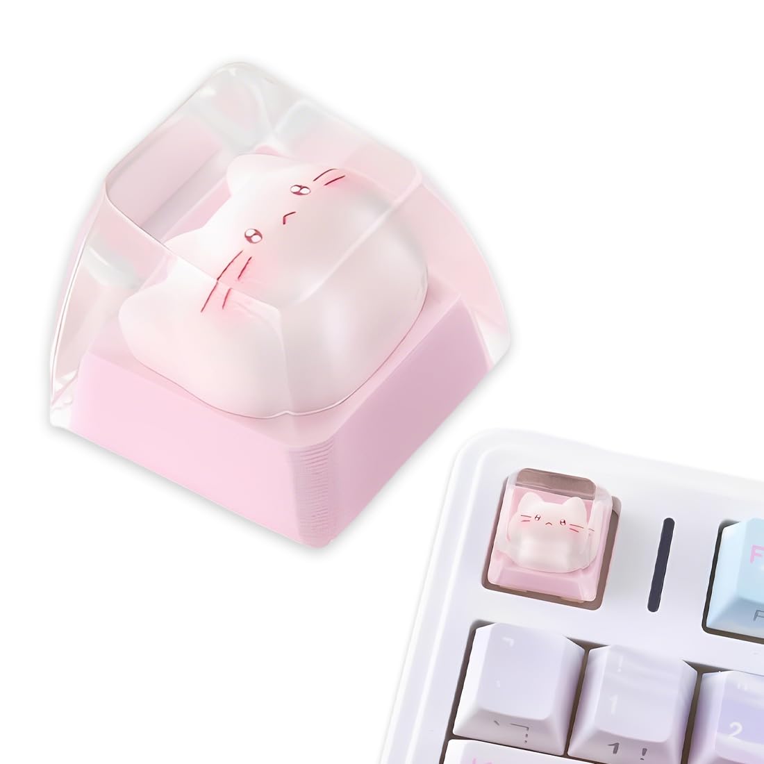 Keycaps Tasto Tastiera Meccanica Gatto Adorabile Resina Artigianale Per Tastiera Gaming