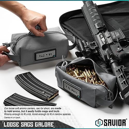 Savior Equipment SP-AMST-4P-OG Loose Sacs 4-Pack Tactical Ammo Pouch Firearm Ammunition Carrier Bag thumb #1