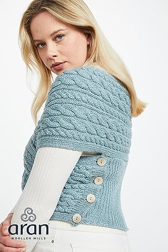 Image of Aran Woollen Mills Corrib Crossover Merino Aran Wrap - 100% Merino Wool - Made in Ireland