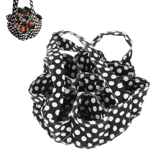 YanBous Cesta recolectora de huevos de lona con 9 compartimentos – Resistente cesta para huevos de gallina, pato y ganso – Ideal para huertos, granjas y uso diario