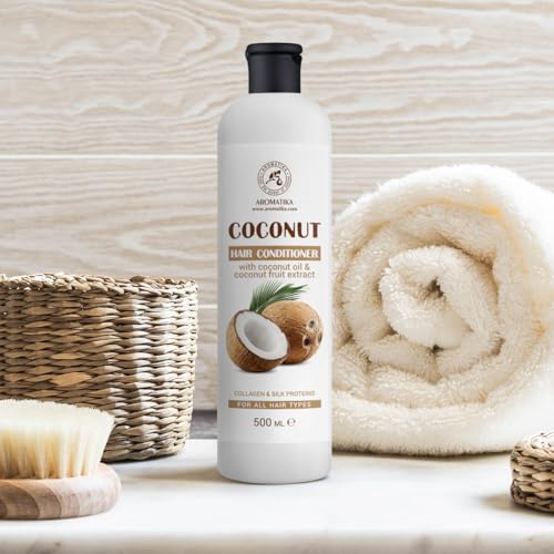 Coconut Haare Conditioner 500ml - Natürliches Haarspülung mit Kokosöl - Kokosnuss Fruchtextrakt - Weiche und Geschmeidige Haare - Haarglanz - Haarpflege - für alle Haartypen