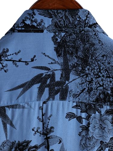 Image of JOTOOK Mens Hawaiian Shirt Short Sleeve Button Down Tropical Shirts Casual Floral Summer Beach Shirt