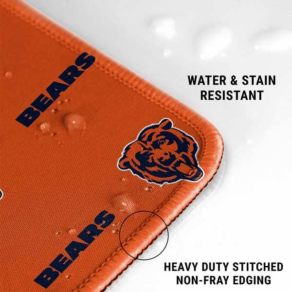 Skinit Small Gaming Mouse Pad - Officially Licensed NFL Chicago Bears Blitz Series Design with Stitched Edges, Waterproof, Non-Slip Rubber Base, Desk Mat for Keyboard & Mouse