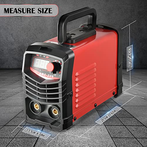 Aomdom soldador inverter profesional 220V MMA,225A Pantalla digital ARC IGBT Soldadora con inversor LCD para soldador electrodo soldadura Soldadora portátil(Rojo) - Imagen 6