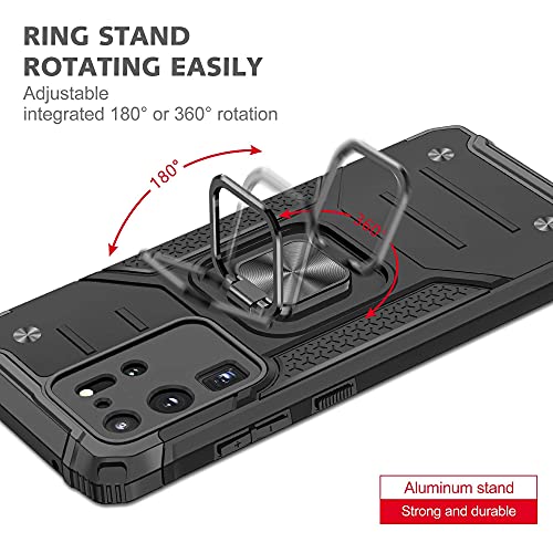 Anqrp Galaxy S20 Ultra Case, Military Grade Protective Phone Case Cover With Enhanced Metal Ring Kickstand [Support Magnet Mount] Compatible With Samsung Galaxy S20 Ultra, Black #TOP6