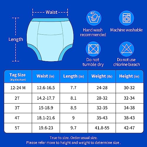 Big Elephant Baby Boys' 6 Pack Toddler Potty Training Pants 100% Cotton Waterproof Underpants, 3T #TOP3