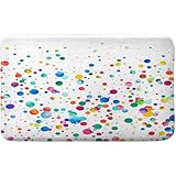 PAOPOED Kids Colorful Bath Mat, Rainbow Polka Dot Funny Bathtub Rug, Soft Velvet Absorbent Floor Mats Non Slip Quick Dry Rugs Carpets for Kitchen Laundry Bedroom Living Room Decor, 17x29 Inch