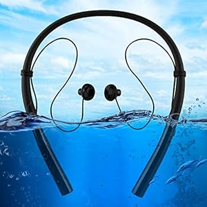 Bluetooth koptelefoon Draadloze koptelefoon, waterdichte koptelefoon, koptelefoon koptelefoon nekband Office Home voor sport(black)