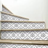 ZQD Adhésifs Pour Contremarches D'Escaliers, Stickers Escaliers Contre Marche Autocollant 14 Pcs, Rénovation Étanche Art Decal 100x18cm